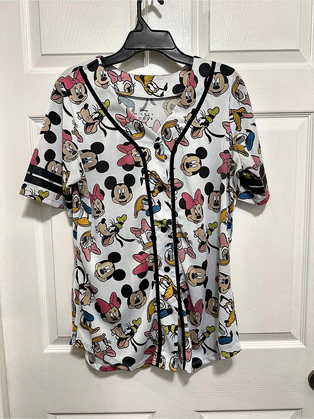 Disney Mickey Mouse Print Button Front Top Size XL